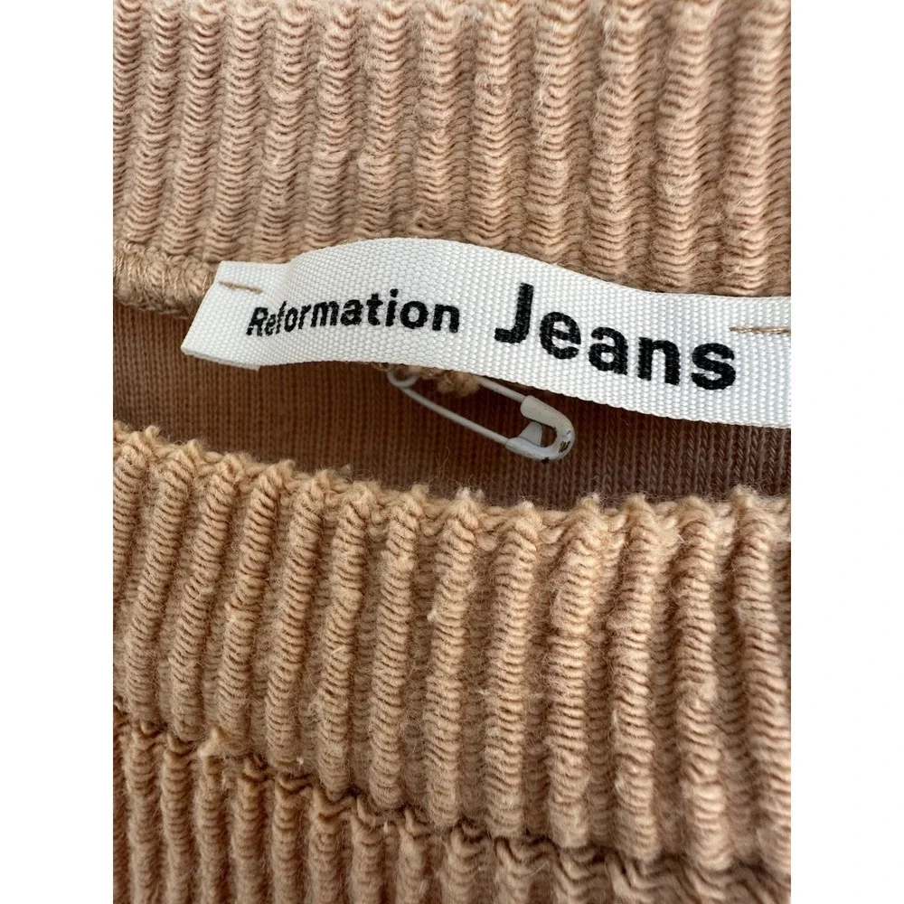 Reformation Channing Sweater Dress XS Buff‎ Beige Ribbed Organic Cotton